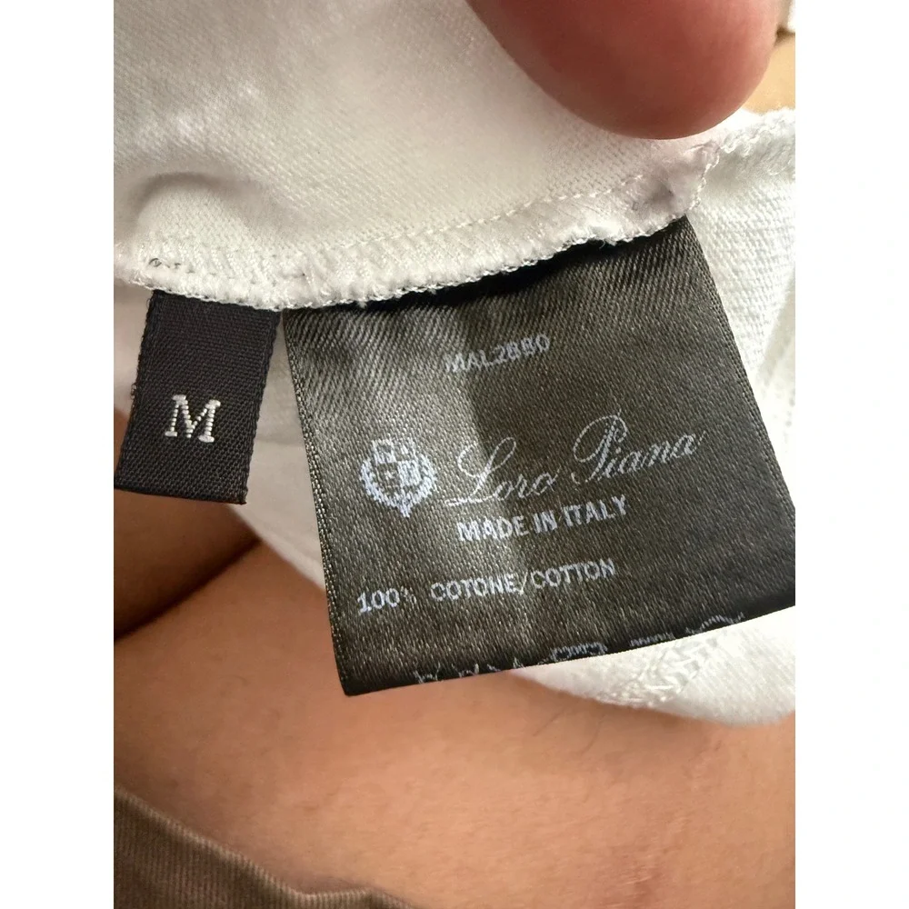 Loro Piana Hiroshi Fujiwara White Cotton Logo T-Shirt Mens Medium Made in Italy